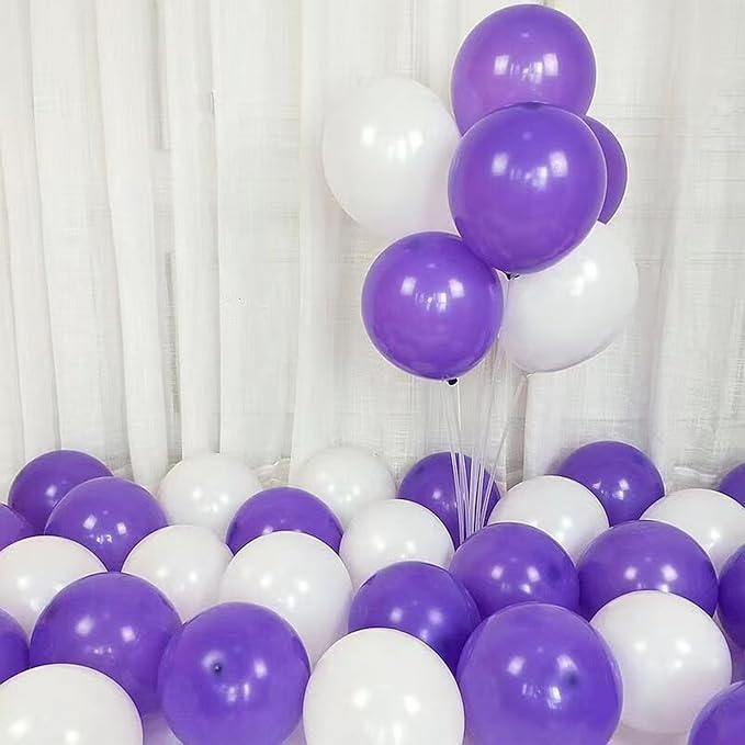 5 inch Purple Party Balloons, 100 pcs Mini Purple Latex Balloons for Birthday Wedding Baby Shower Decorations (Dark Purple)