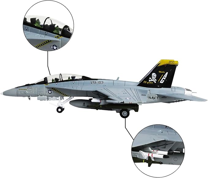 HANGHANG 1/100 Scale F/A-18 Hornet Strike Fighter Plane Metal Fighter Military Model Diecast Plane Model for Collection or Gift