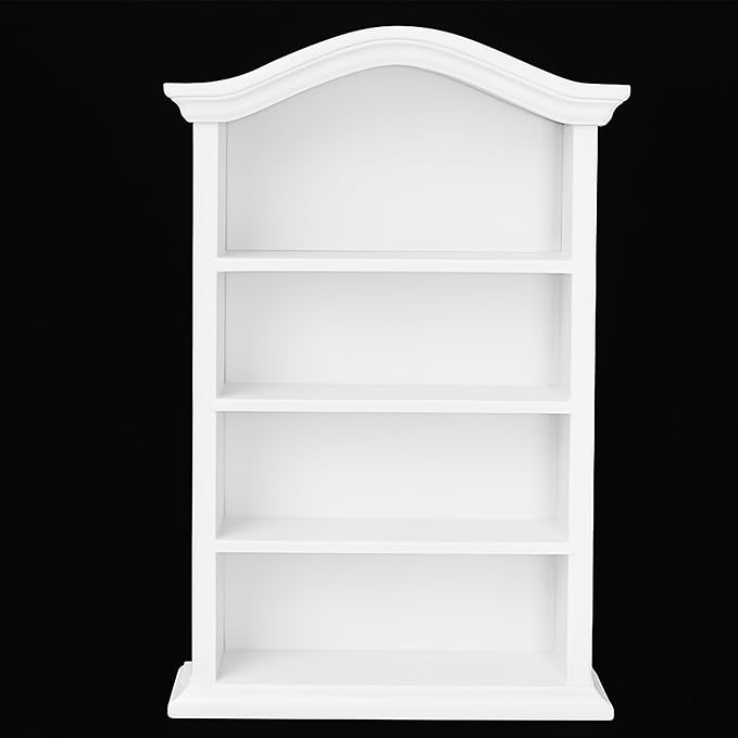 Miniature Book Shelf 1:12 Mini Bookshelf Dollhouse Furniture Accessories White Wooden Bookcase for Doll House, Books Storage Shelves, Classic Display Decoration Accessories, Cute Small Items