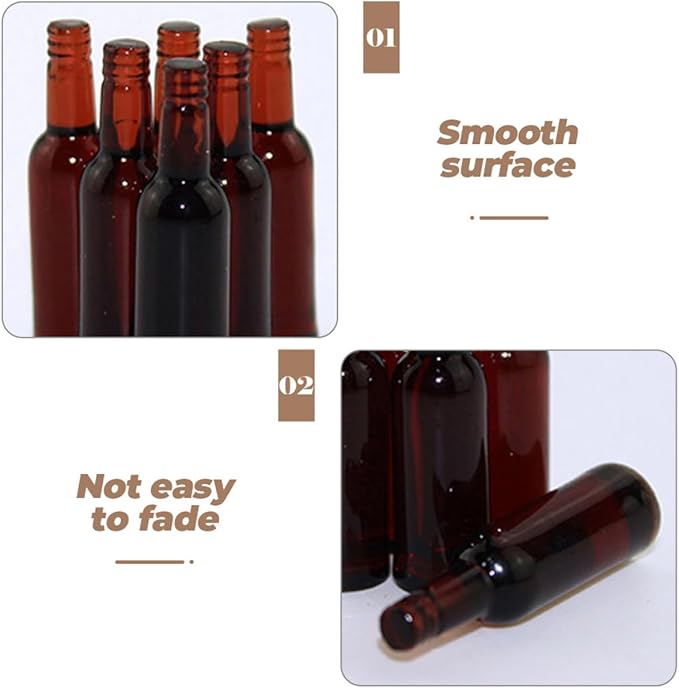 Yardwe 24pcs Dollhouse Beer Bottles Mini Beer Bottles for Mini House Decor Resin Miniature Wine Miniature Toys Models