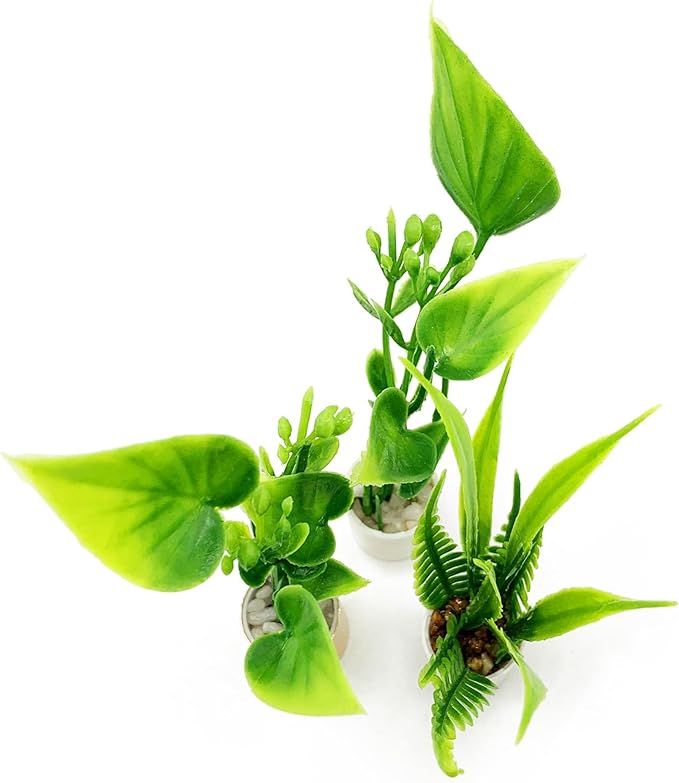 3Pcs Miniature Potted Plants Trees Artificial 1:12 Mini Dollhouse Greenery Scene Bonsai Model Micro Landscape Decoration