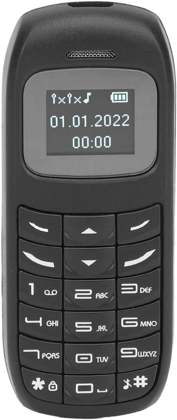 GOWENIC BM70 Mini Smartphone, 2G Unlocked Small Mobile Phone with 0.66 Inch Screen Dual SIM Card Dual Standby, Bluetooth Music Player, Backup Phone Low Radiation (Black)