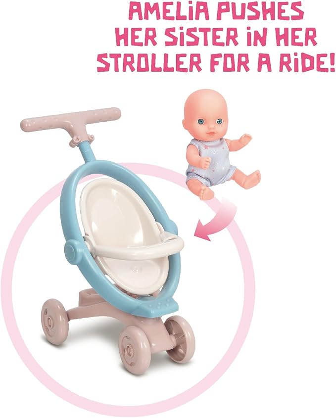 Mother Love Walking Dolls,16 Inches Interactive Baby Dolls Set with Stroller & Sister, Baby Dolls with Hair, Singing and Walking Dolls for Girls ,for 3+ Year Old Girls Gifts