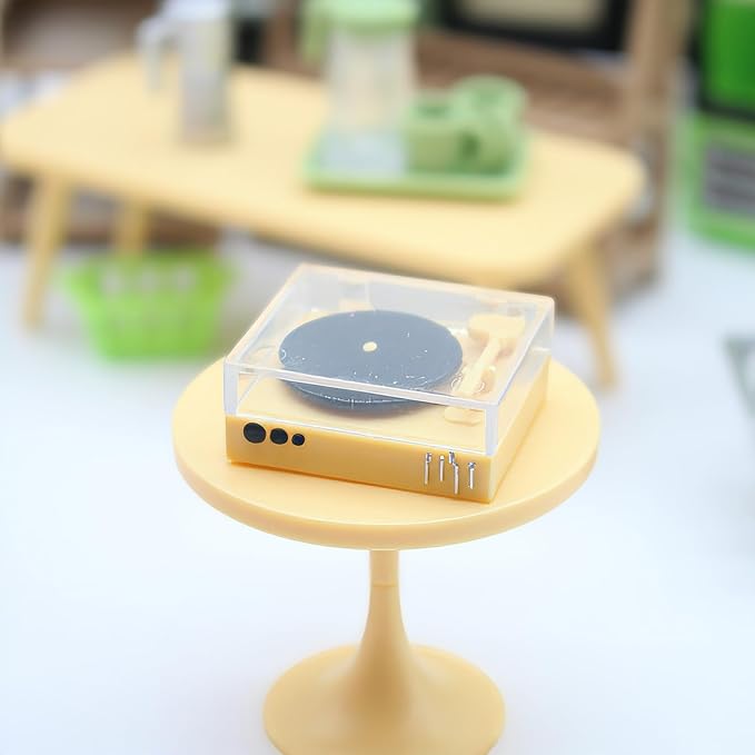Realistic Miniature Vinyl Record Player, Dollhouse Miniatures, Mini Store Decor, 1/12 Scale, Cool Miniature Display