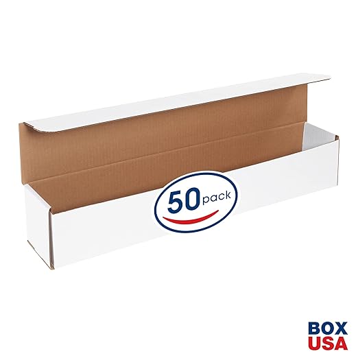 Box USA BM2444 24"L x 4"W x 4"H, White (Pack of 50)
