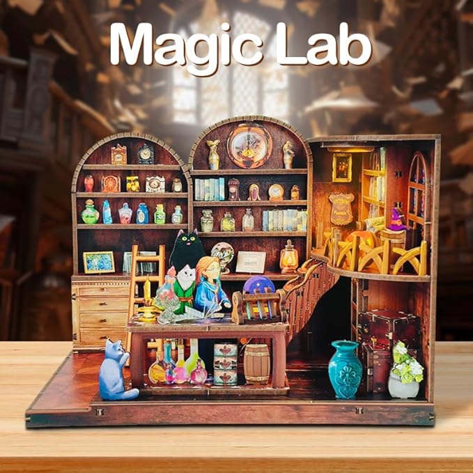 DIY Miniature Dollhouse Kit, Tiny House Kits with Furnitures, Mini House Making Kit to Build for Adults, Hobby Craft Gift for Christmas Day, Magic Labs
