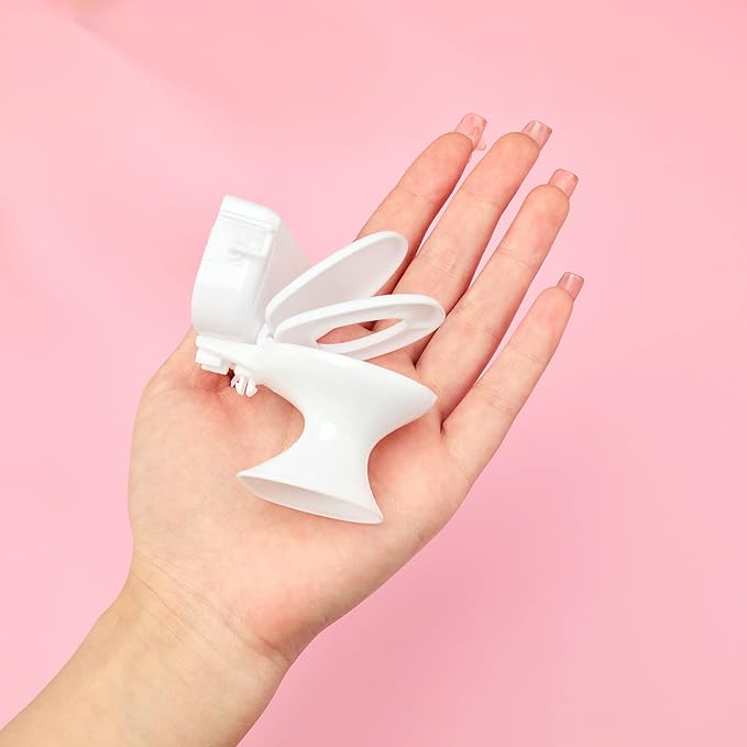 Skylety 2 Pieces Mini Toilet Seat Dollhouse Furniture Miniature Classic Bathroom Toilet Tiny Cake Topper Bathroom Furniture Dollhouse Accessories (White)