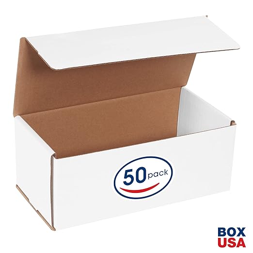 Box USA BM1054 10"L x 5"W x 4"H, White (Pack of 50)