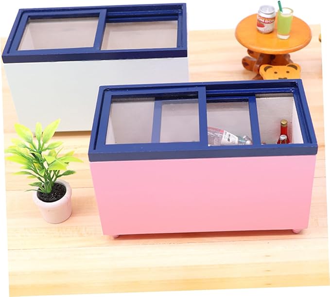 BESPORTBLE Miniature Playset Freezer for Dollhouse Toy Fridge 1:12 Scale Mini Furniture