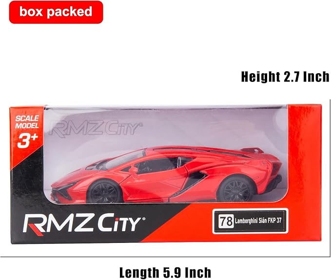 BDTCTK Lamborghini Sián FKP37 Diecast Car Models,1/36 Zinc Alloy Toy Pull Back Vehicles Toy Cars for Toddlers Kids Boys Girls Gift (Red)
