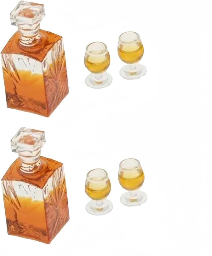6 Pcs 1:12 Scale Dollhouse Miniature Accessories Whiskey Wine Bottle Bar Model Convenient and Nice Dollhouse Decor
