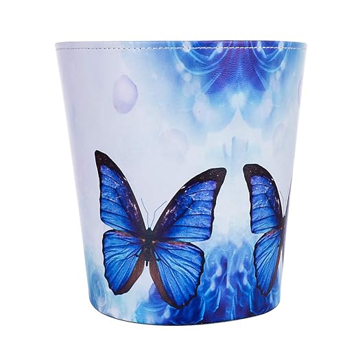 Scakbyer 10L/2.64 Gallon PU Leather Trash Can Decorative Waterproof Wastebasket Paper Basket Garbage Bin for Home Office Bathroom