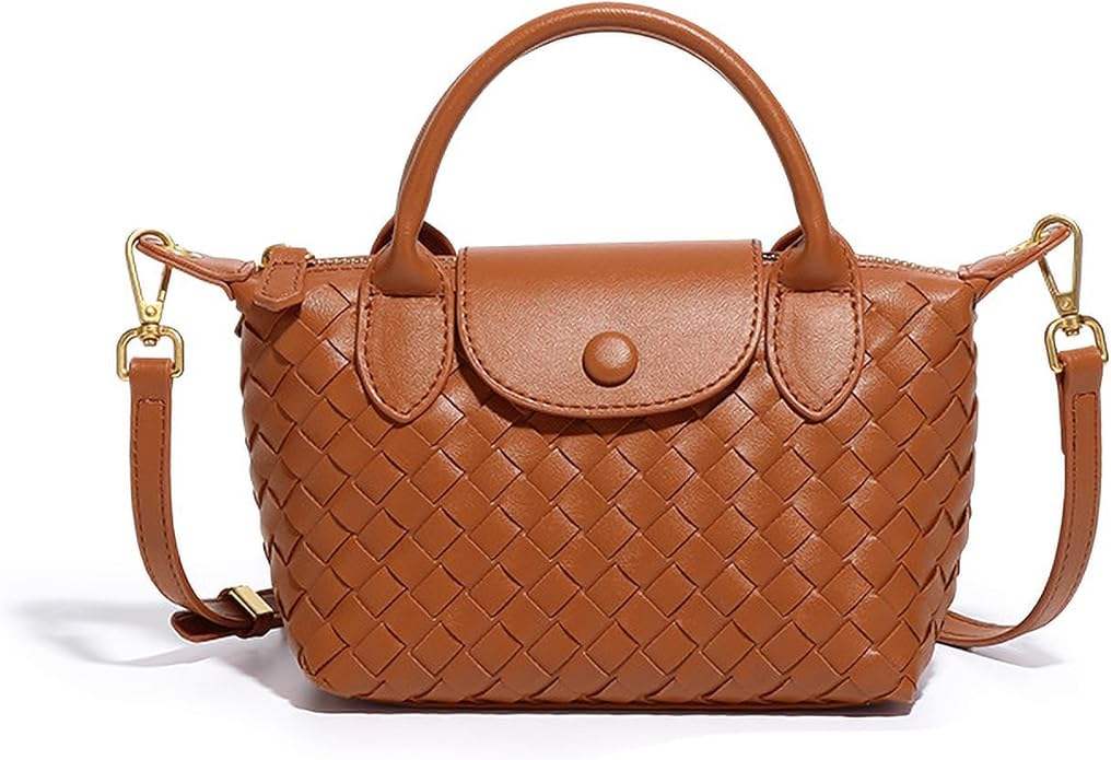 Mini Small Size Braided Luxury Leather Women's top Handle Handbag Fashion Travel Daily Satchel
