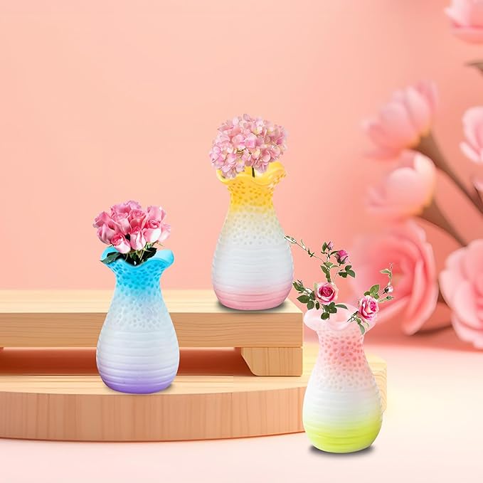Mini Fancy Vase Resin Silicone Molds 3D Simulation Miniature Yuhuchun Vase Epoxy Casting Molds for DIY Micro Resin Dollhouse Fairy Garden Landscape Tiny Things Display Decor