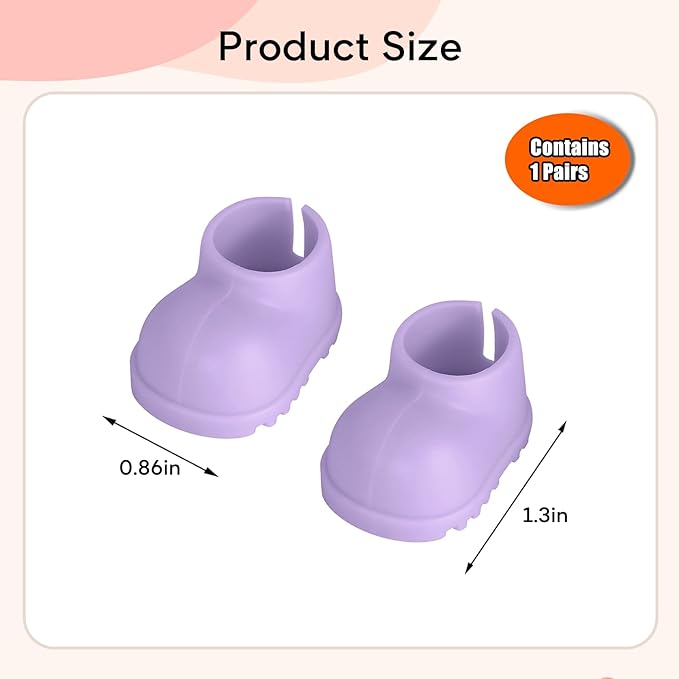 sunla Doll Shoes for 17cm Doll, Cute Mini Shoes Accessories for 17cm Dolls Sitting Standing Series, Silicone Doll Rain Shoes Boots(1 Pair Purple)