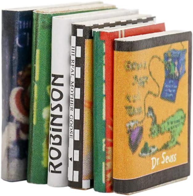 Odoria 1/12 Miniature Books 6Pcs Dollhouse Decoration Accessories