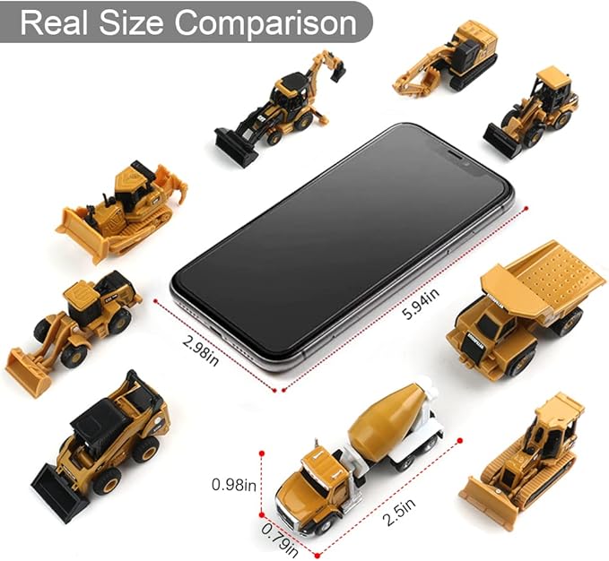 EROCK 1:160 N Scale Alloy Construction Vehicles - 1 Pcs, Die Cast Mini Construction Truck Toys, Engineering Vehicle Model for N Scale Railroad, Train Set, Collection, Age 8+