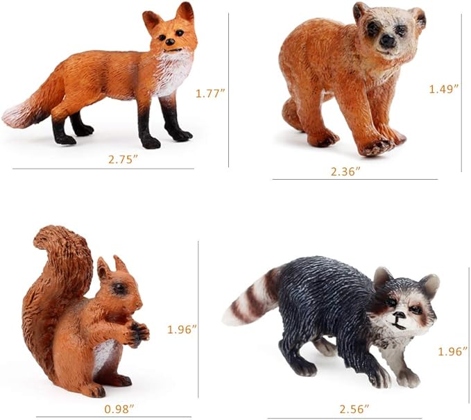 10pcs Forest Animals Figures, Woodland Creatures Figurines, Miniature Toys Cake Toppers