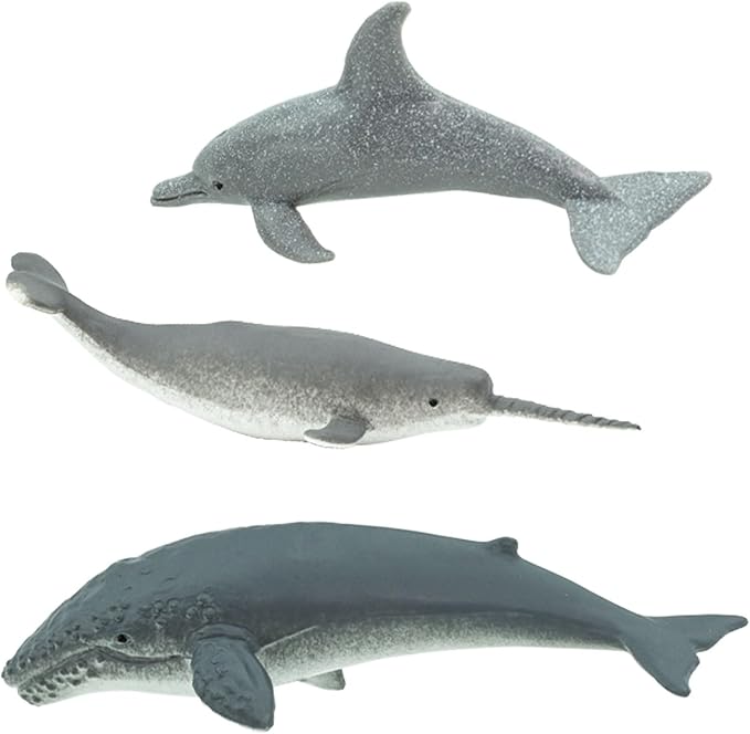 Safari Ltd. Whales and Dolphins Bulk Bag - Set of Miniature Cetacean Toy Figures - 48 Piece Play Toys for Boys, Girls & Kids Age 3+