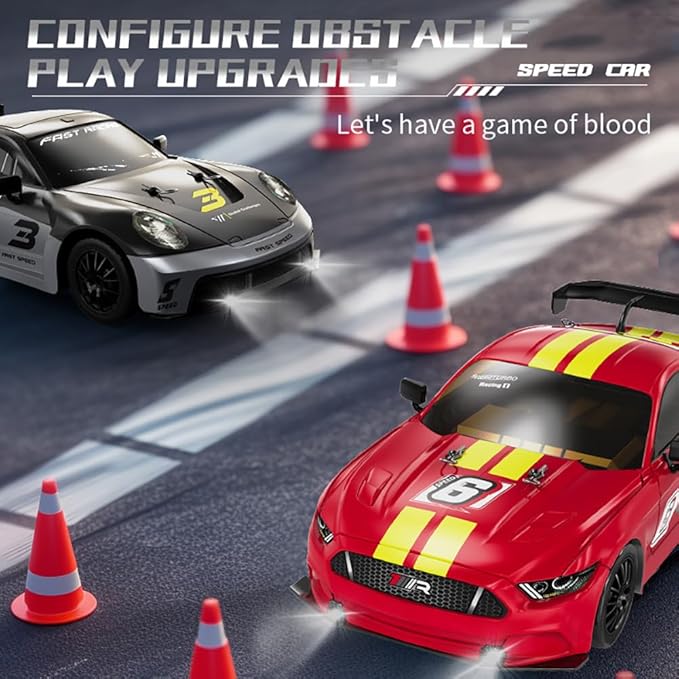 KF28 1/16 Scale Drift RC Car with Full Proportional RTR 2.4GHZ Remote Control and APP Control Speed Racing Cars (Grey)