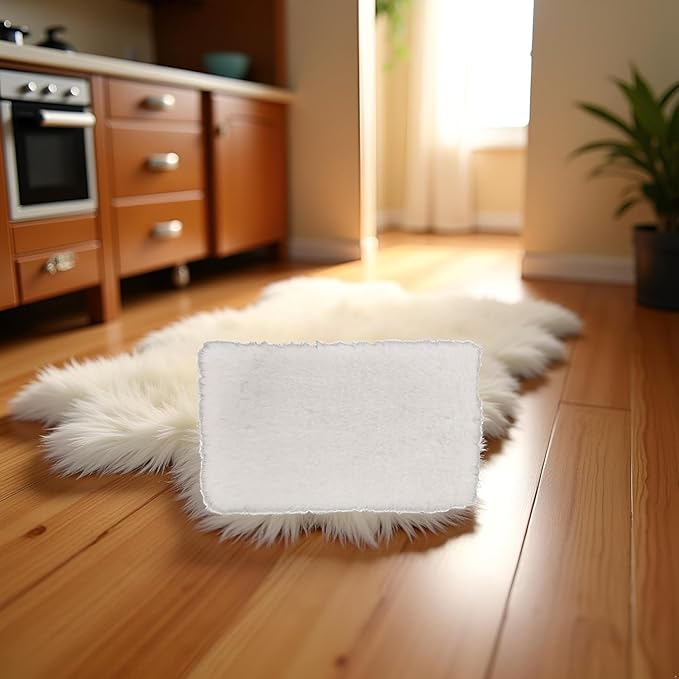 Miniature Square White Rug, Soft Carpet Decor for 1/12 Scale Dollhouses, Lightweight and Decorative Accessory for Doll House Interiors