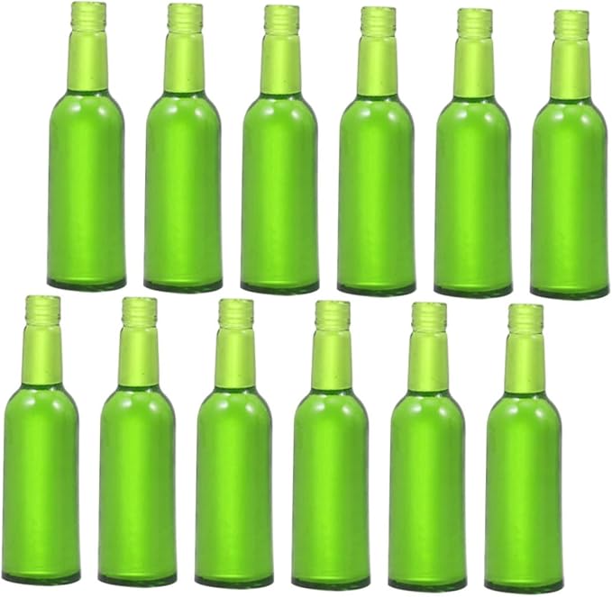 ibasenice 12pcs Miniature Beer Bottle Models for Dollhouse Decoration Mini Wine Bottles Playthings Realistic Design for Small Space and Creative Scenes