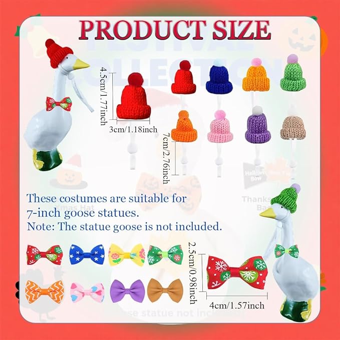 8 Set Desk Goose Outfits 7inch, Mini Goose Statue Clothing, Christmas Mini Desk Goose Outfit, Desktop Goose Outfits, Interesting Goose Shirt Decorations, Table Goose Clothes