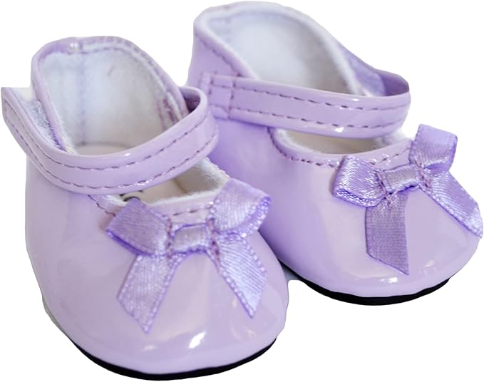 MBD 18 Inch & 15 Inch Doll Shoes - Lavender Mary Jane - Fits Both Sizes