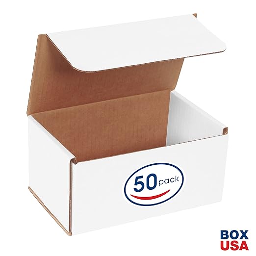 Box USA BM854 8"L x 5"W x 4"H, White (Pack of 50)