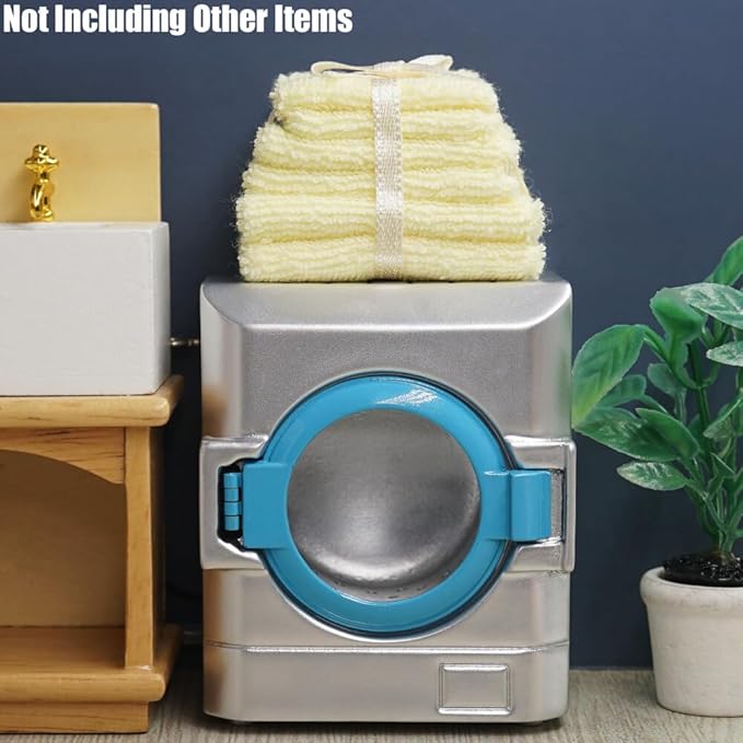 Odoria 1/12 Miniature Bathroom Towels Dollhouse Accessories Decoration, Yellow