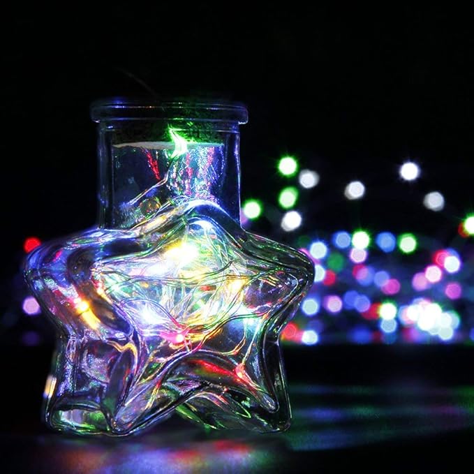 MUMUXI 10ft Multicolor LED String Lights, Battery Powered, Waterproof, for Indoor Outdoor Usage