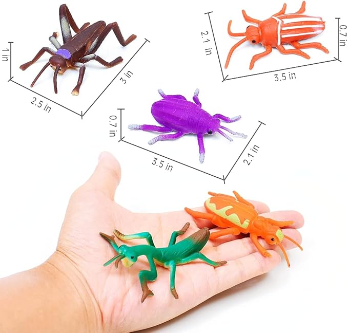 10Pcs Bug Toys Bath Toys, Color Changing Insects, Stretchy Animal Figurines for Kids 3+, Novelty Gag Prank Squeeze Bug, for Themed Parties, Goodie Bag Fillers, Classroom Rewards