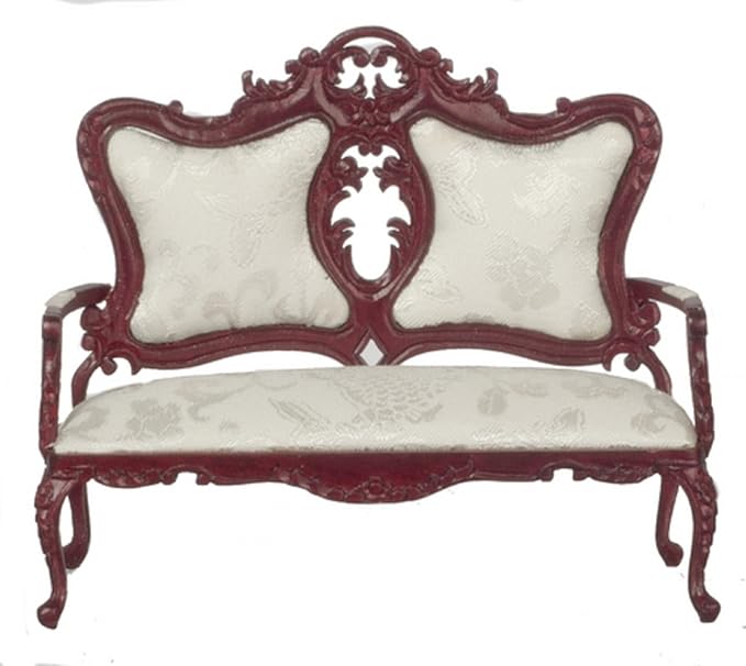 Town Square Miniatures Dollhouse Miniature Mahogany Victorian Parlor Sofa