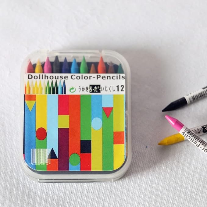 1/12 Scale Accessories Dollhouse Pencil Sets Including 12 Pieces Crayon,Mini School Supplies for Dollhouse Home Miniature Model DIY Decor Doll House Accessories Coloring House Play Set
