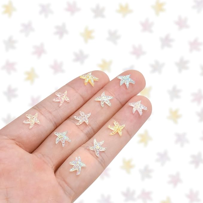 200 Pieces Tiny Starfish Decor for Crafts Dollhouse Miniatures Resin Micro Starfish Ocean Decorations for Dollhouse Fairy Garden Micro Landscaping Decoration
