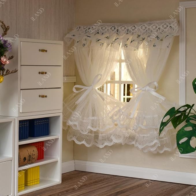 iland Miniature Dollhouse Wallpaper and Flooring 1/12 1/6 Scale (Gentle White Embossed Texture)