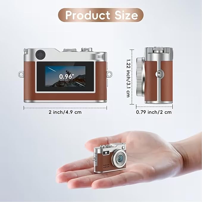 Mini Keychain Camera,1080P Retro Digital Camera,0.96'' Display with Camera Keychain and Flash,Retro Small Portable,The Pocket Cameras for Travel Party or Valentine's Day Gift for Best Friends (Pink)