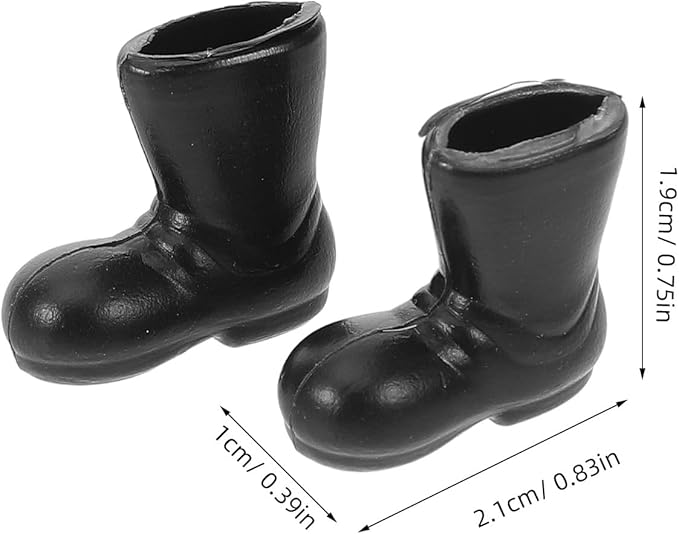 BESPORTBLE Mini Santa Claus Boots – 100Pcs Tiny Christmas Santa Shoes Model for Christmas Crafts, Dollhouse Decor, and Table Centerpieces (Black)