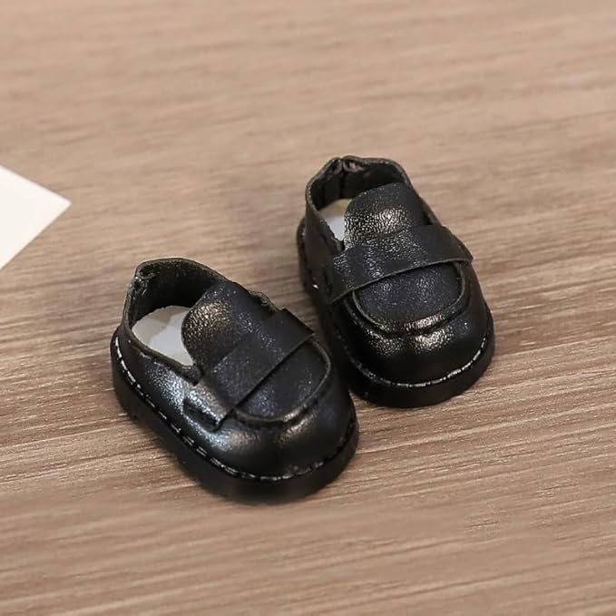 Compatible with Labubu Doll Shoes for 17cm Doll,Shoes Used for Labubu Accessories (A-Black)