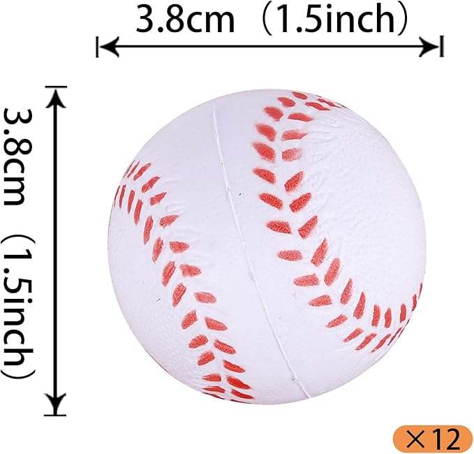 Rsstarxi 12 Pack 3D Baseball Cupcake Toppers for Sports, Baby Shower & Kids Birthday Parties