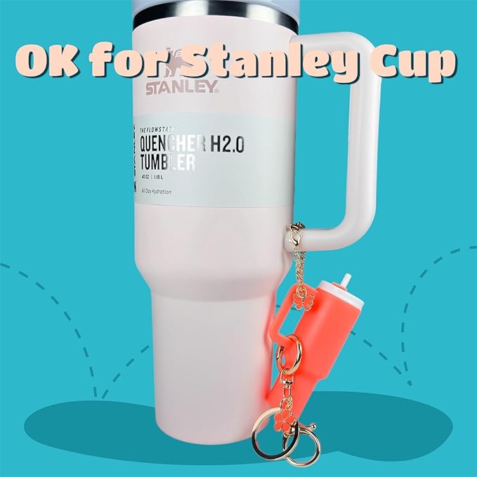 ERTUNA Mini Tumbler Keychain Accessories for Stanley Cup, 2 Way Cute Charms Chapstick Lip Balm Holder for Women Purse Handbag