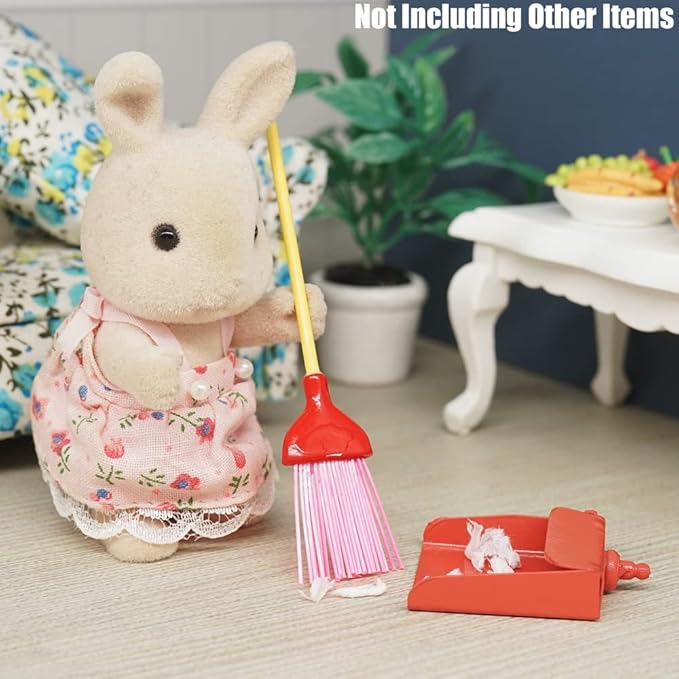 Odoria 1/12 Miniature Plunger Mop Dollhouse Cleaning Accessories