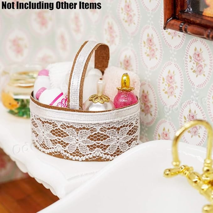 Odoria 1/12 Miniature Basket with Perfume Dollhouse Decoration Accessories
