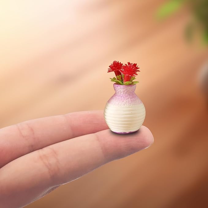 Mini Round Vase Resin Silicone Molds 3D Simulation Vase Epoxy Casting Molds for DIY Micro Resin Dollhouse Fairy Garden Kitchen Miniatures Landscape Tiny Things Decor