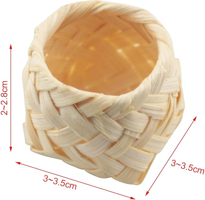 TAODAN Miniature Bamboo Basin 3x2.5cm Toy Accessories Suitable for Bedroom/Dining Room/Study/Outdoor Micro Scene Decoration