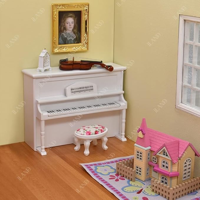 iLAND Miniature Dollhouse Accessories of Carpet for Dollhouse Furniture on 1/12 Scale and 3” - 12” Dolls, Woven Dollhouse Rugs 6” x 3.8” (2pcs Princess)