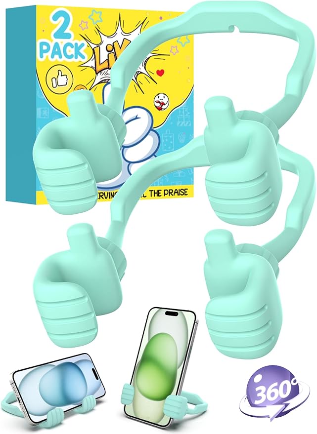 Stocking Stuffers for Teens Girls Boys Adults Cell Phone Stand: UPGRADE Adjustable Thumbs Up Lazy Phone Holder for Desk Cool Gadgets Fun Birthday Gift Ideas for Kids Teenager Women Gifts for Christmas