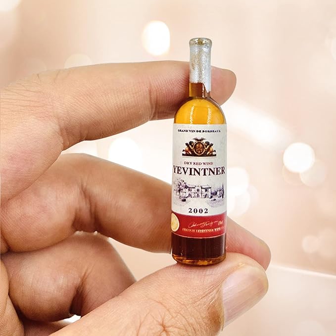 10Pcs 1:12 Scale Mini Miniature Bottles Wine Bottles miniverse Make it Mini Food Mini House Drink Accessories Dollhouse Decoration (10pcs Non-Repeating)