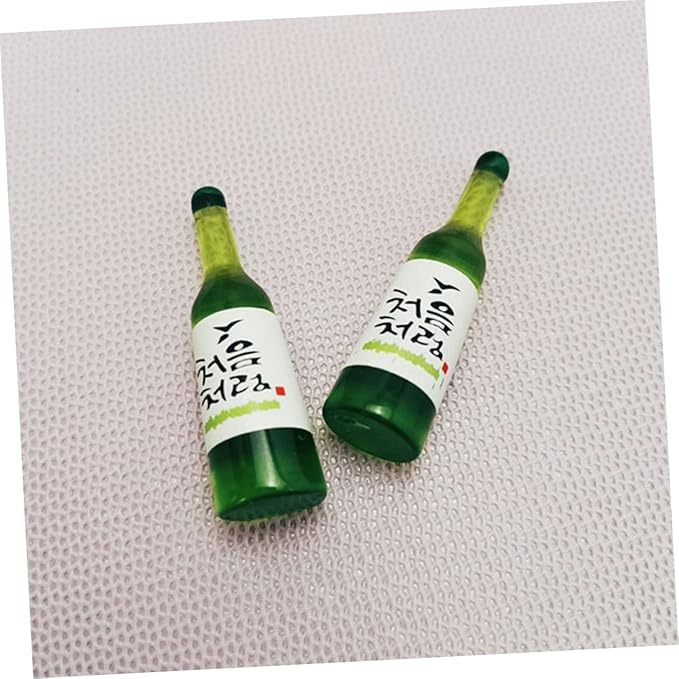 Sosoport 12pcs Miniature Wine Bottles Scale Korean Rice Wine Bottles for Dollhouse Decor
