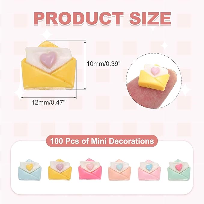 Mini Cute Envelope Decor, Miniature Doll Food Crafts for Dollhouse & Landscape & Mini Kitchen & Micro Fairy Garden & DIY Craft Decorations(Dark Colors, 60pcs)